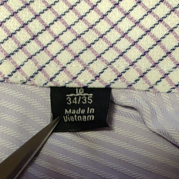 Men's Tailorbyrd Collection Trim Fit Dress Shirt - Size 16 - 34/35 - Picture 6 of 6